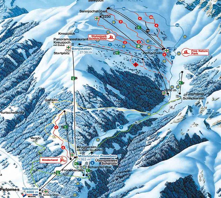 Stubai Glacier Map