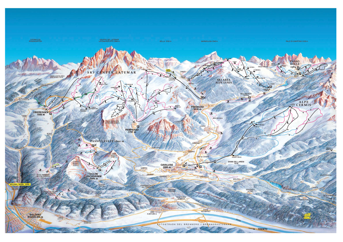 Marmolada Ski Map