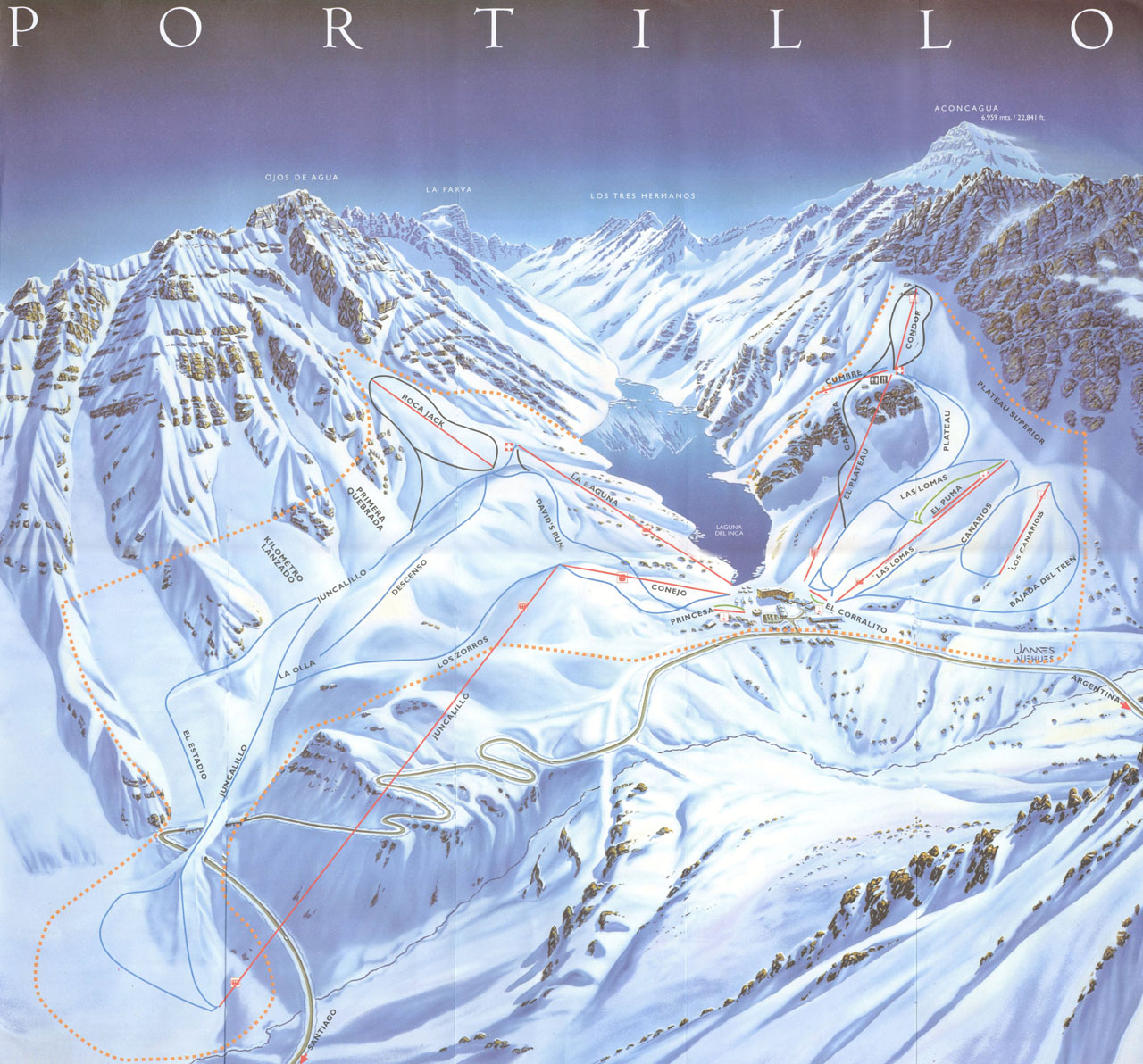 Portillo piste map