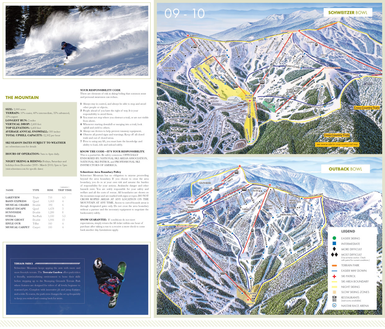 Schweitzer Piste Map  trails & marked ski runs  SNO