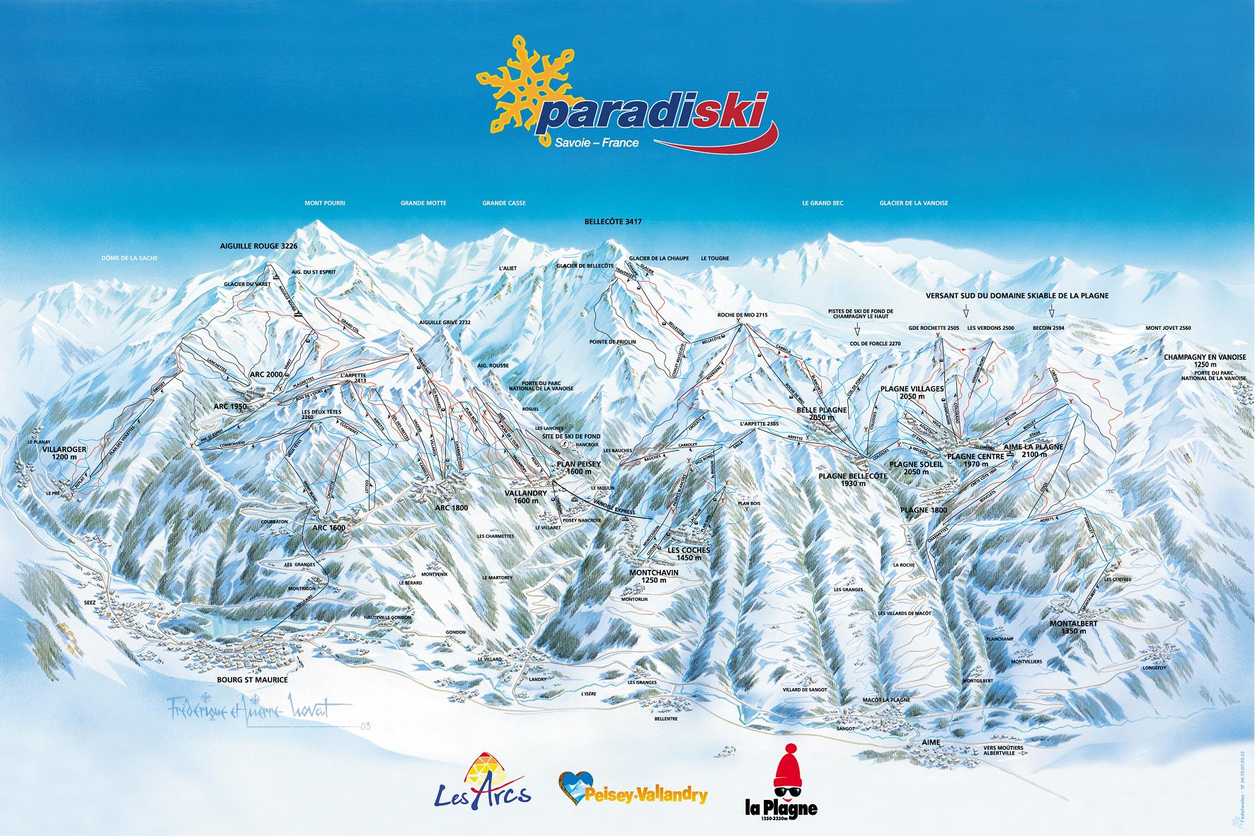 Les Arcs piste map