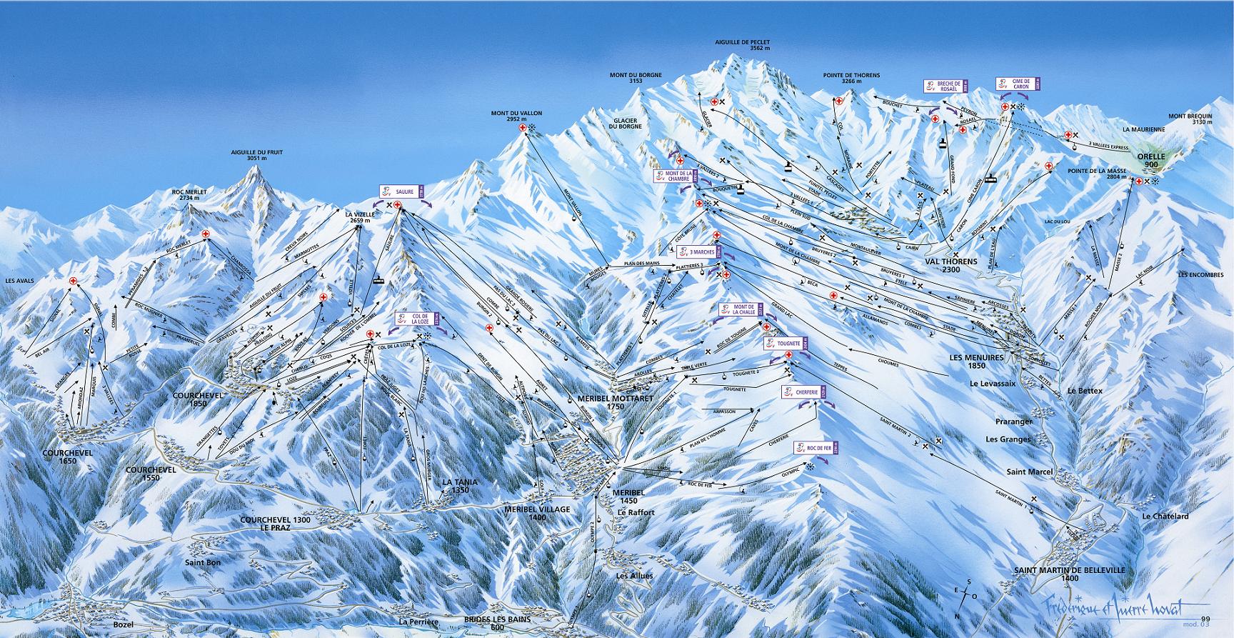 Méribel piste map