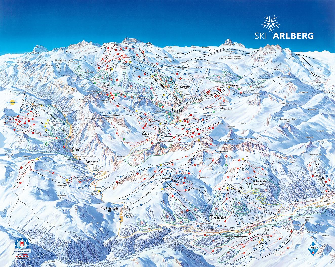 Lech piste map