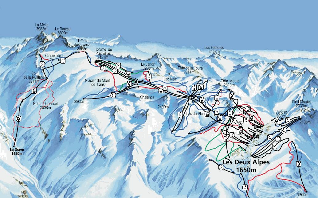 Les Deux Alpes piste map