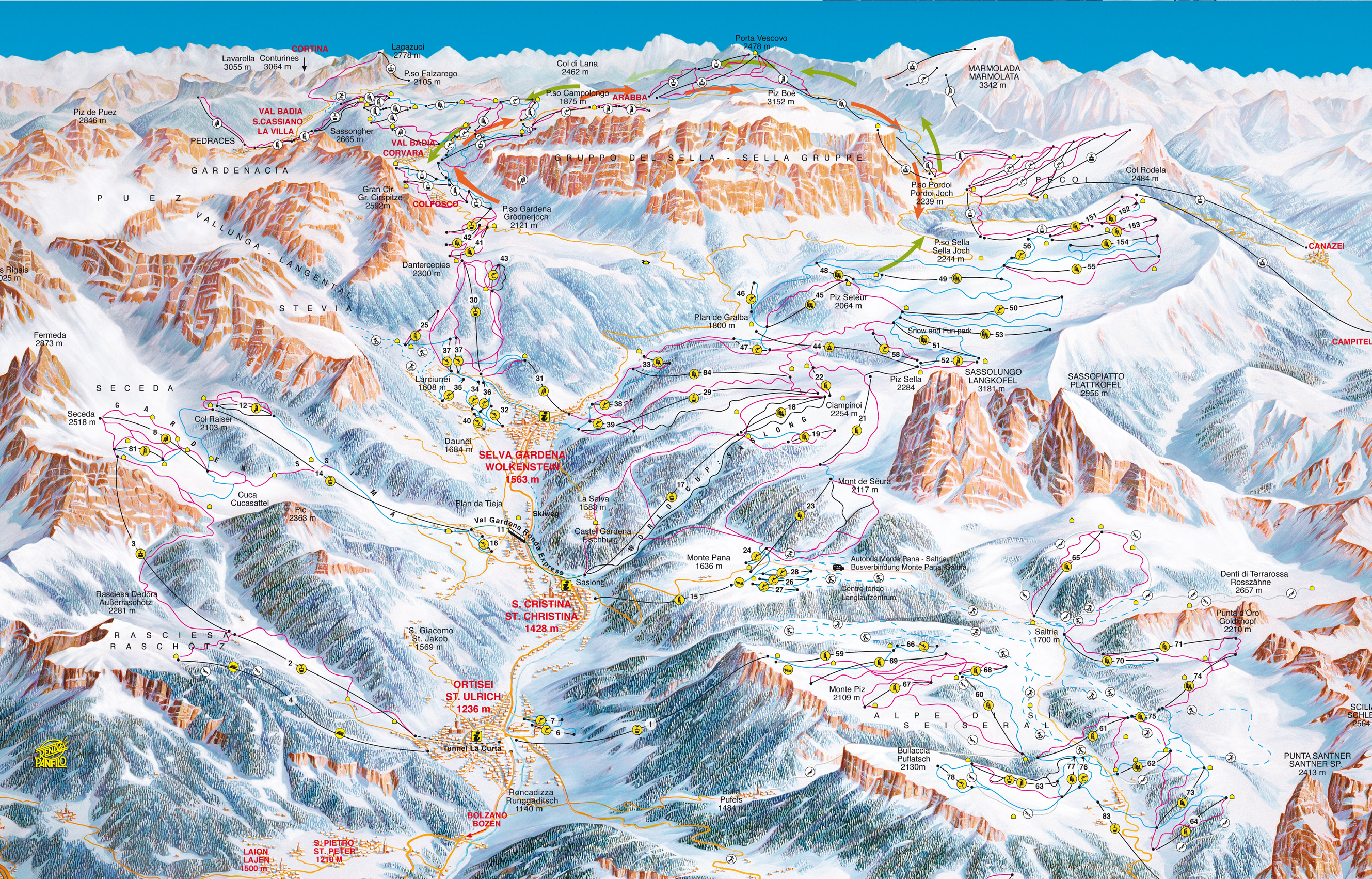 Selva piste map
