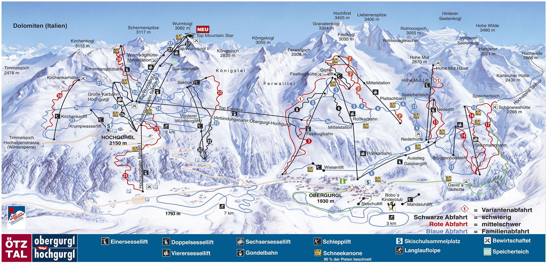 Obergurgl piste map
