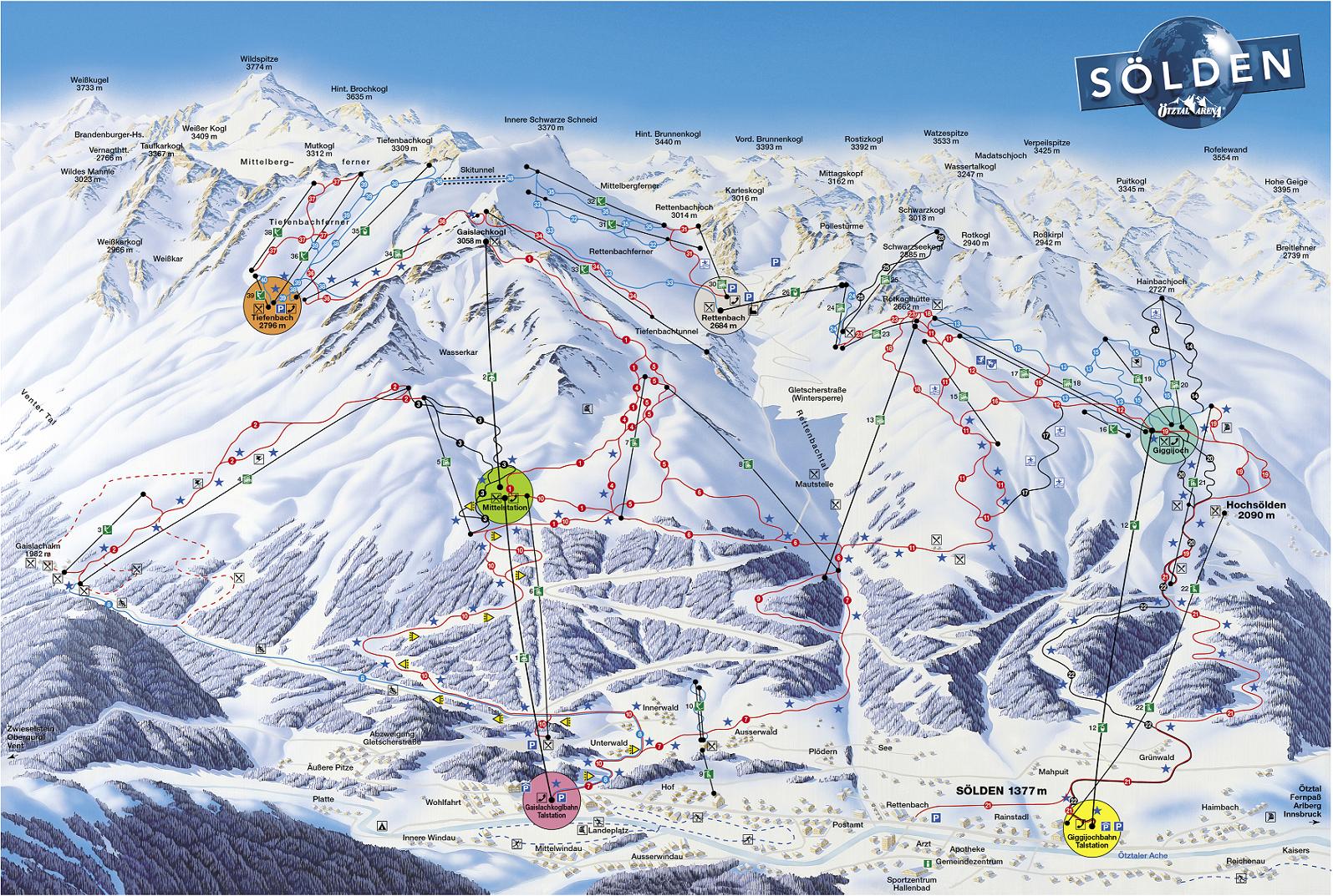 Solden piste map