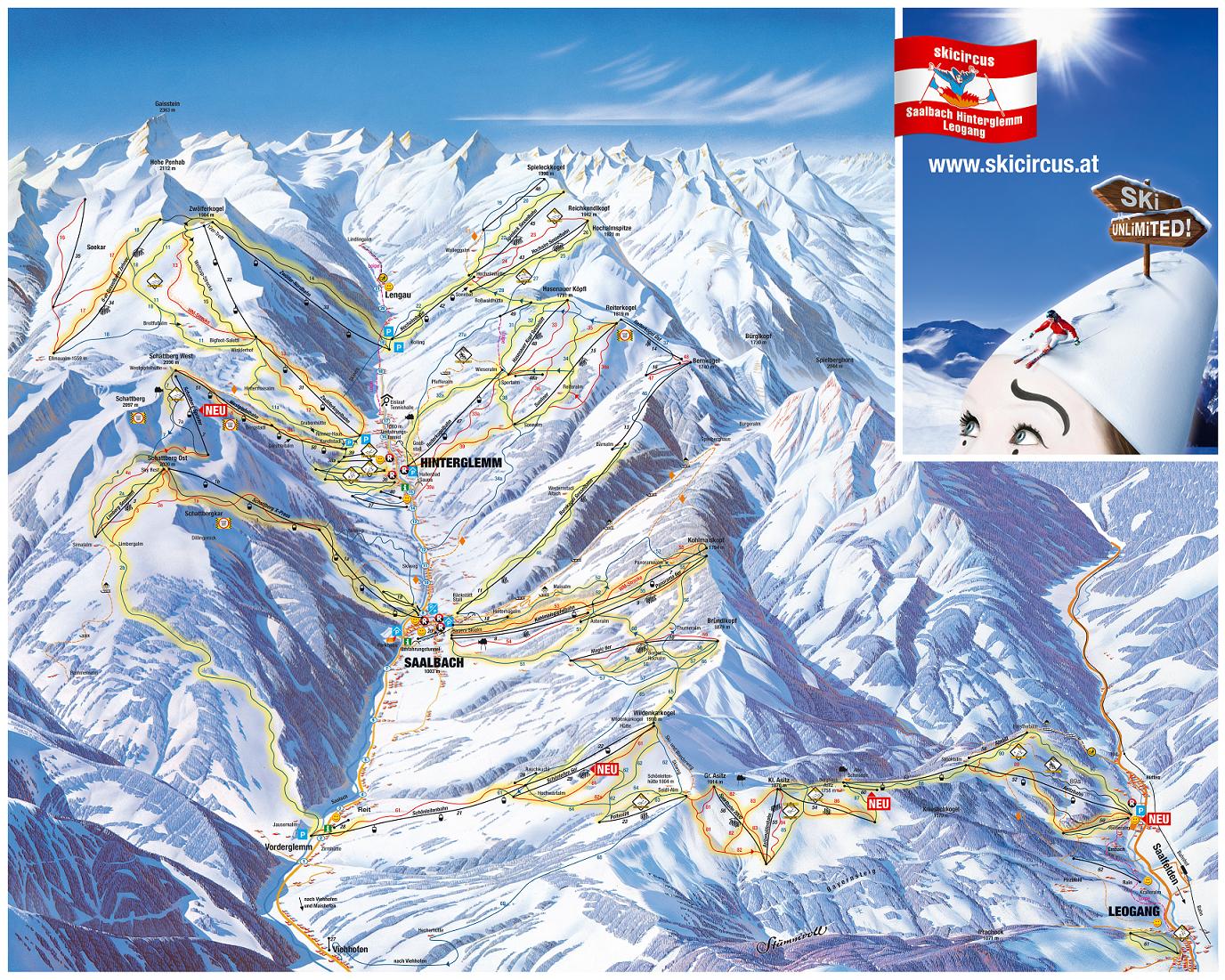 Saalbach piste map