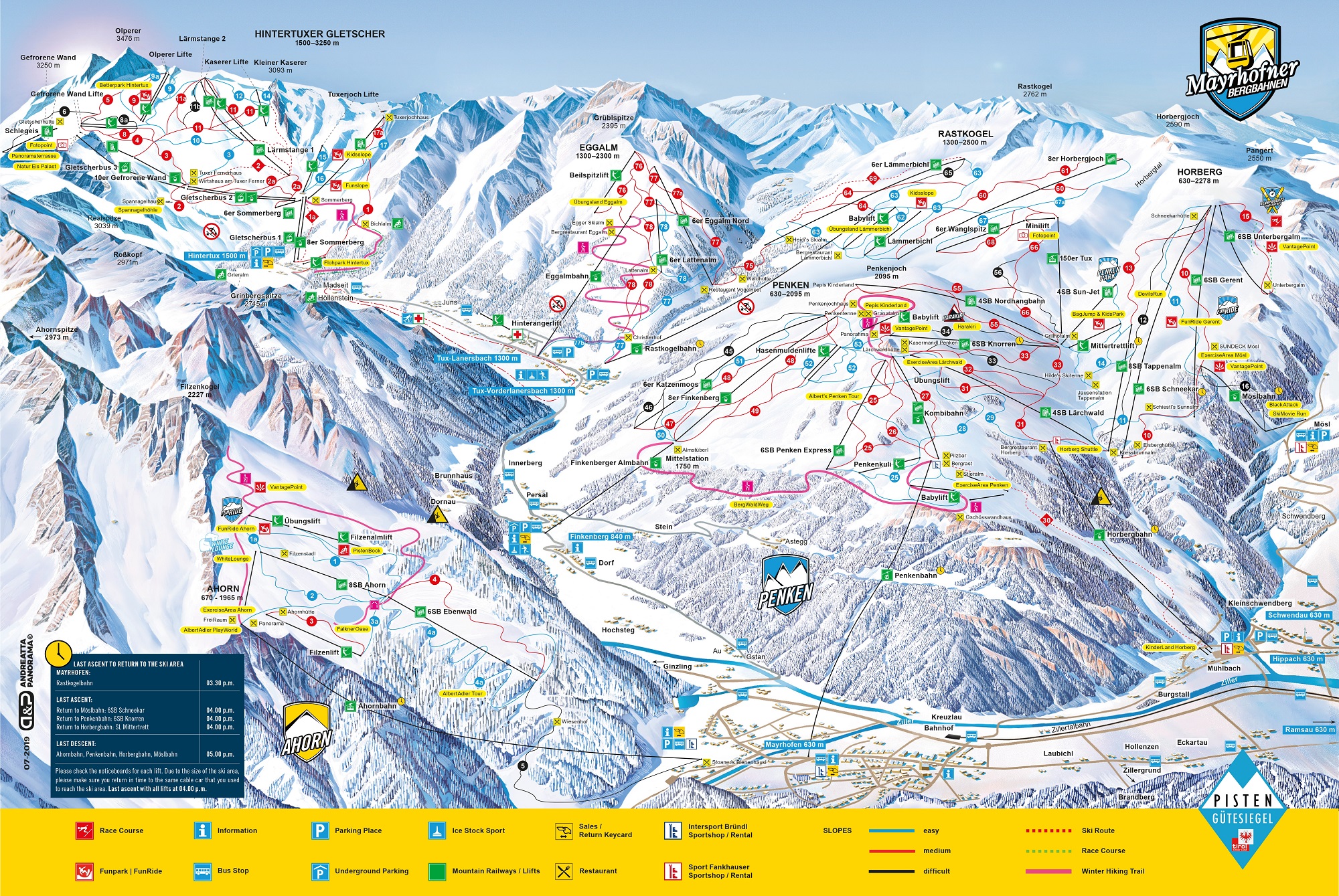 Mayrhofen piste map