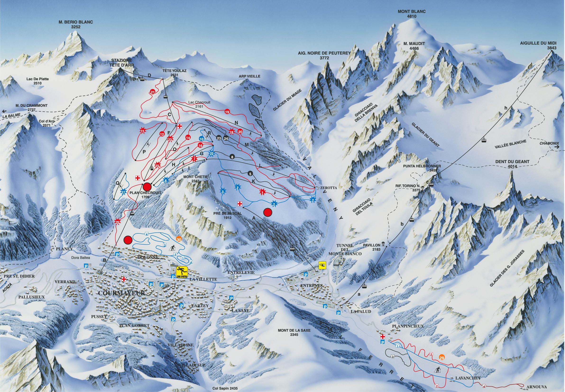 Courmayeur piste map