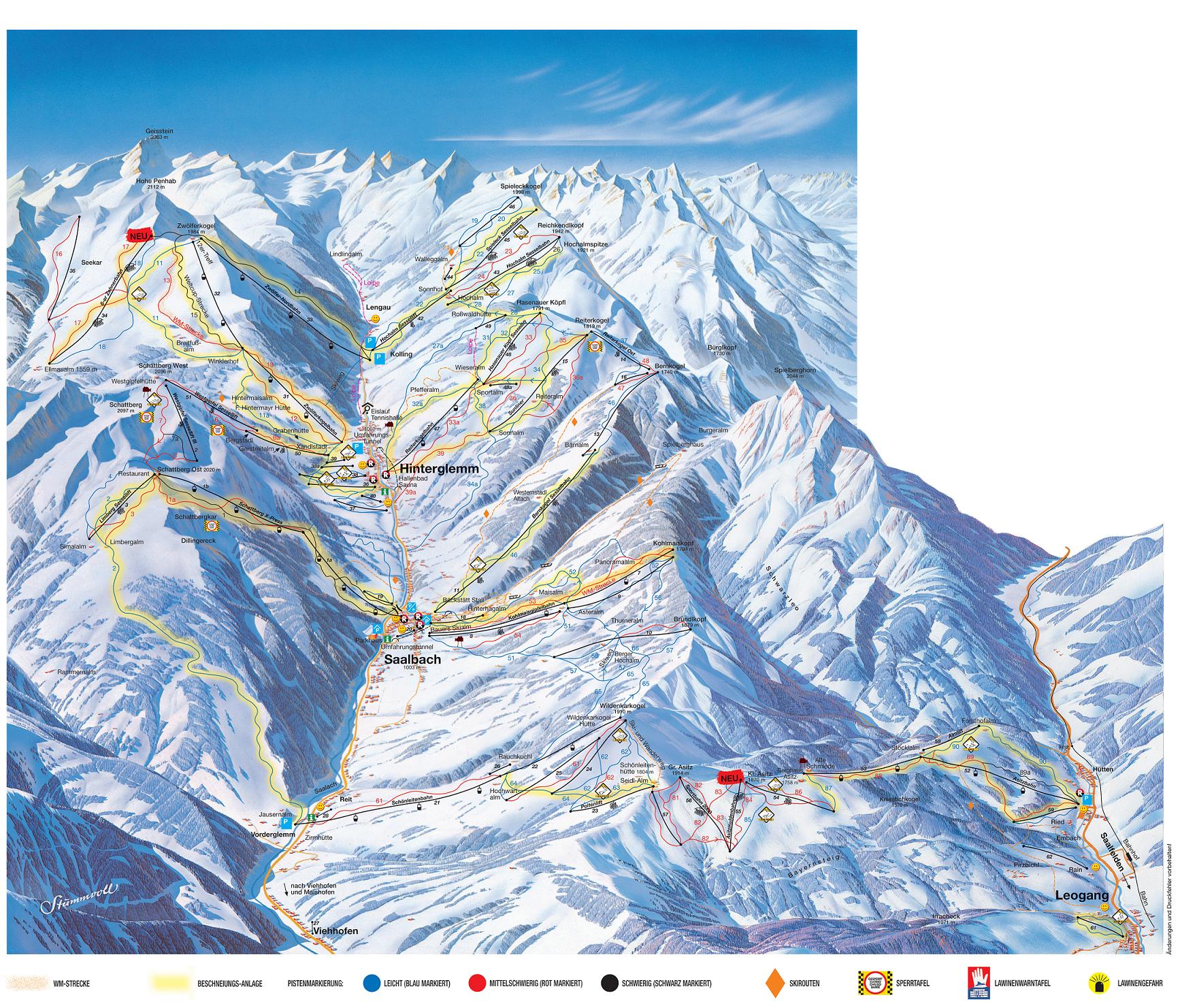 Hinterglemm piste map