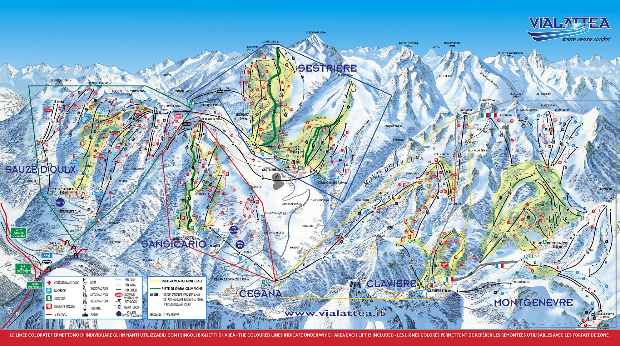 Sauze d'Oulx piste map