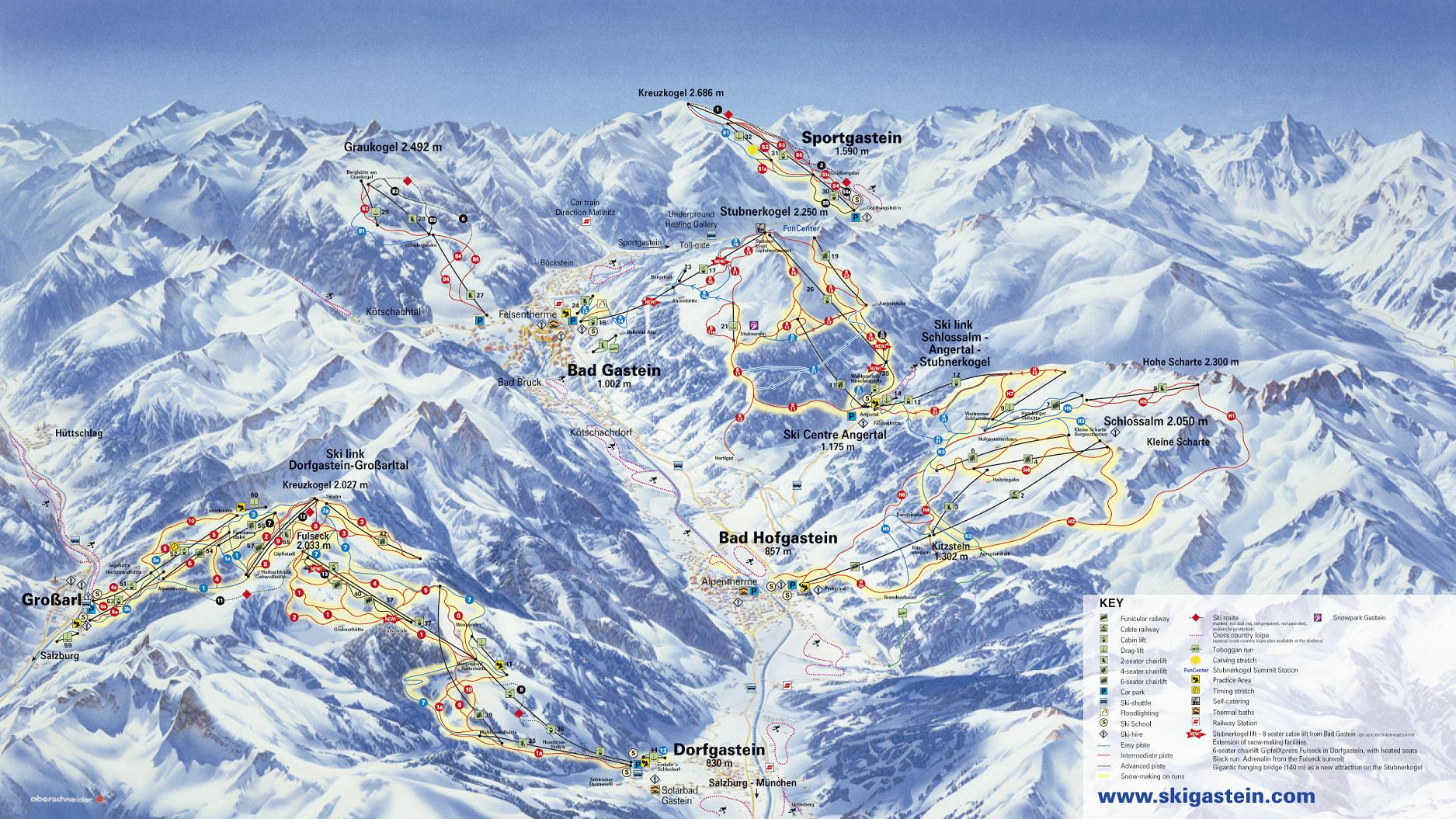 Bad Gastein piste map