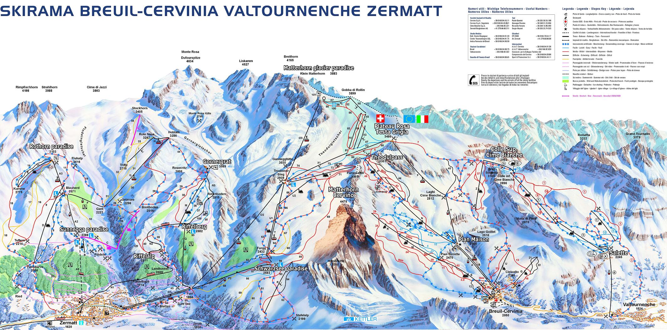 Cervinia piste map