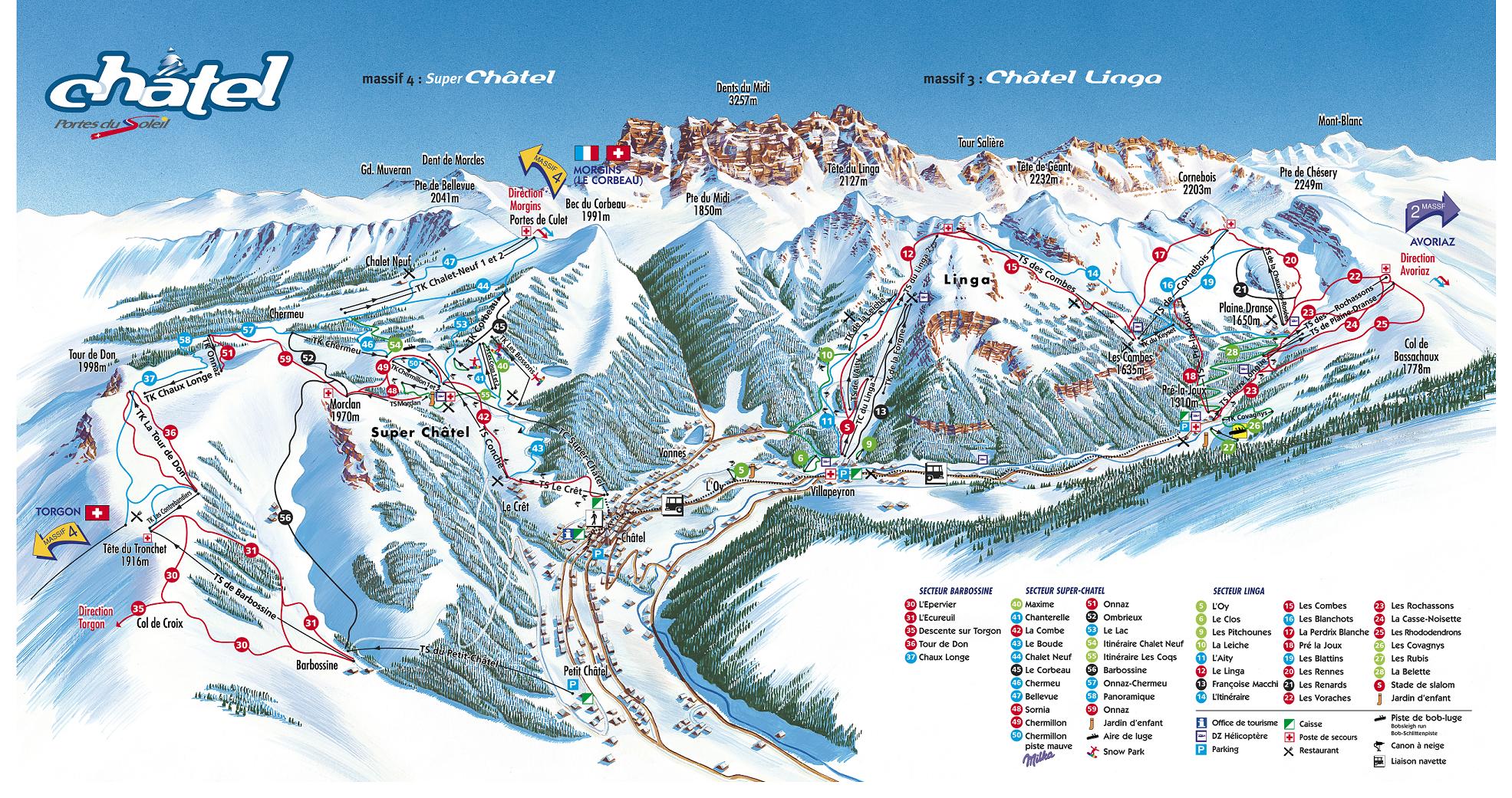 Chatel piste map