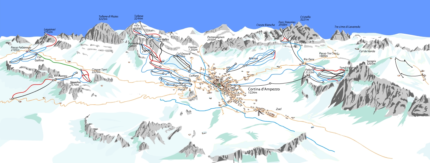 Cortina piste map