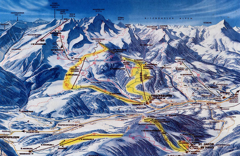 Fieberbrunn piste map