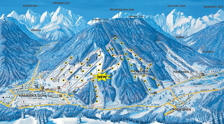 Kranjska Gora piste map