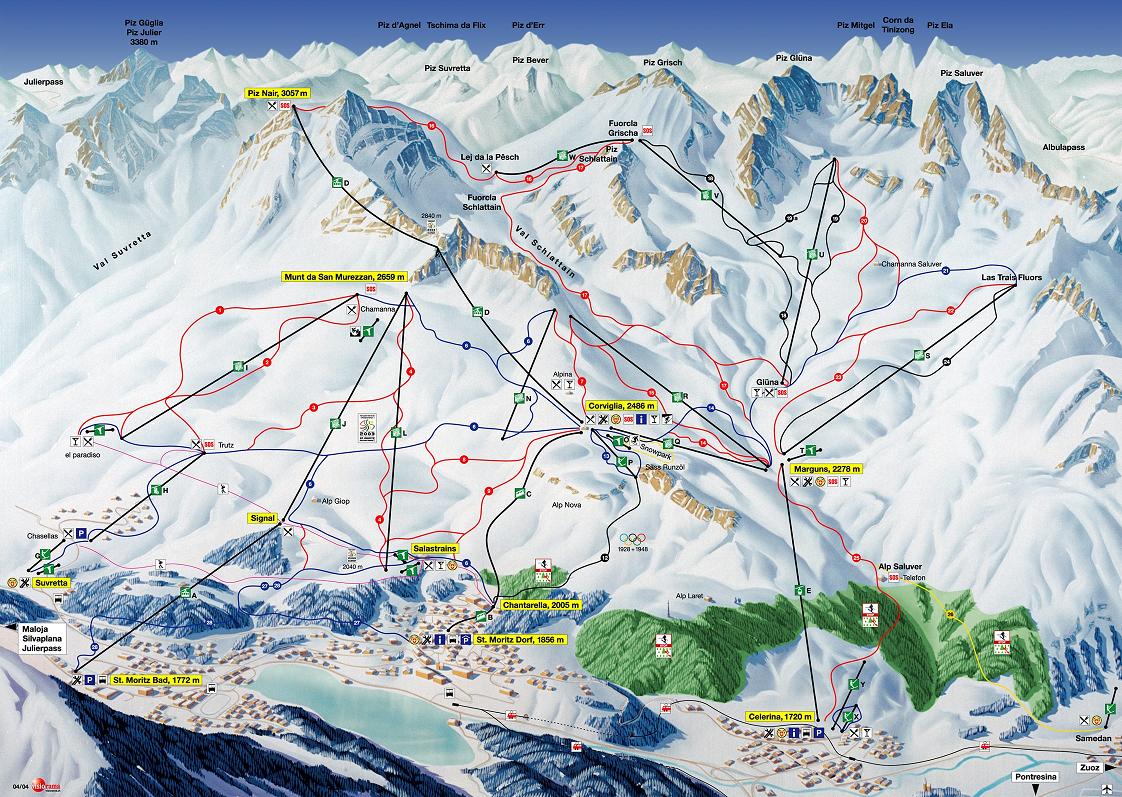 St Moritz piste map