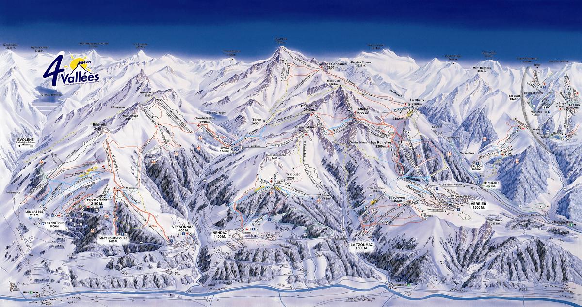 Verbier piste map