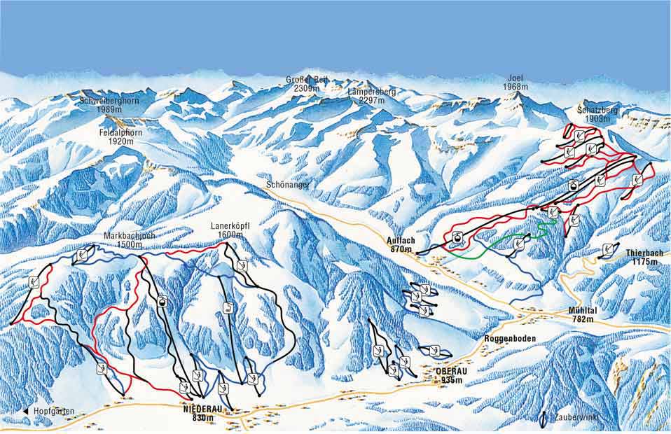 Niederau piste map
