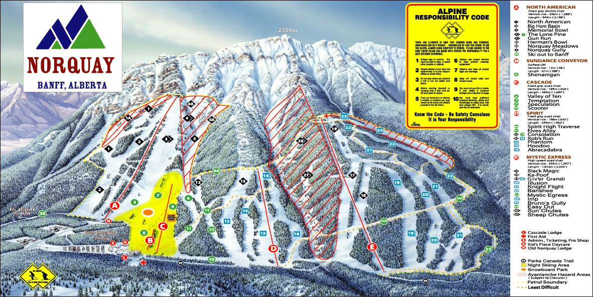 Banff piste map