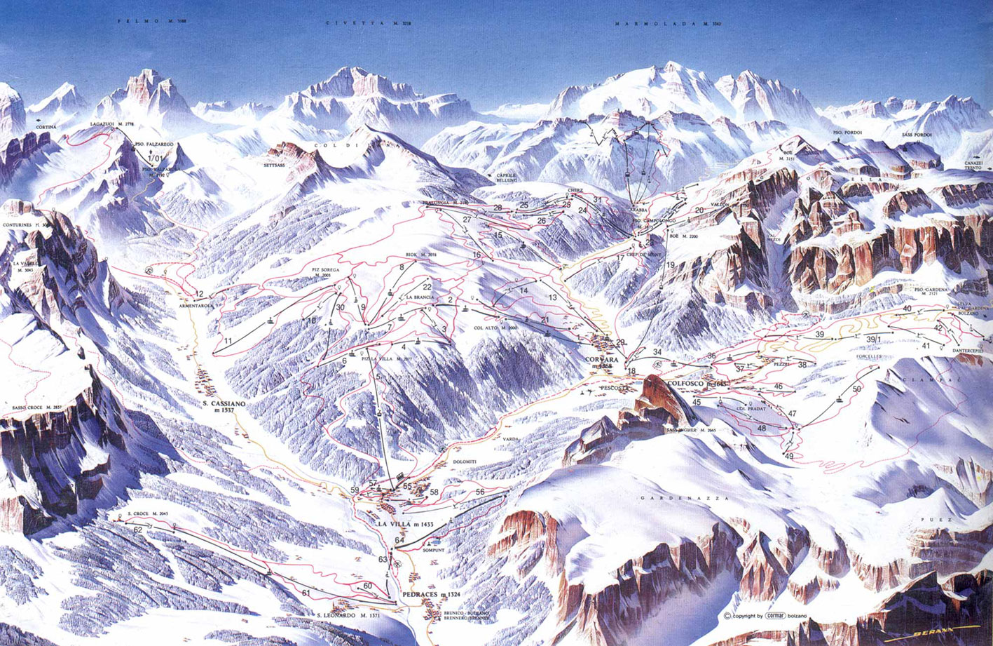 Corvara piste map