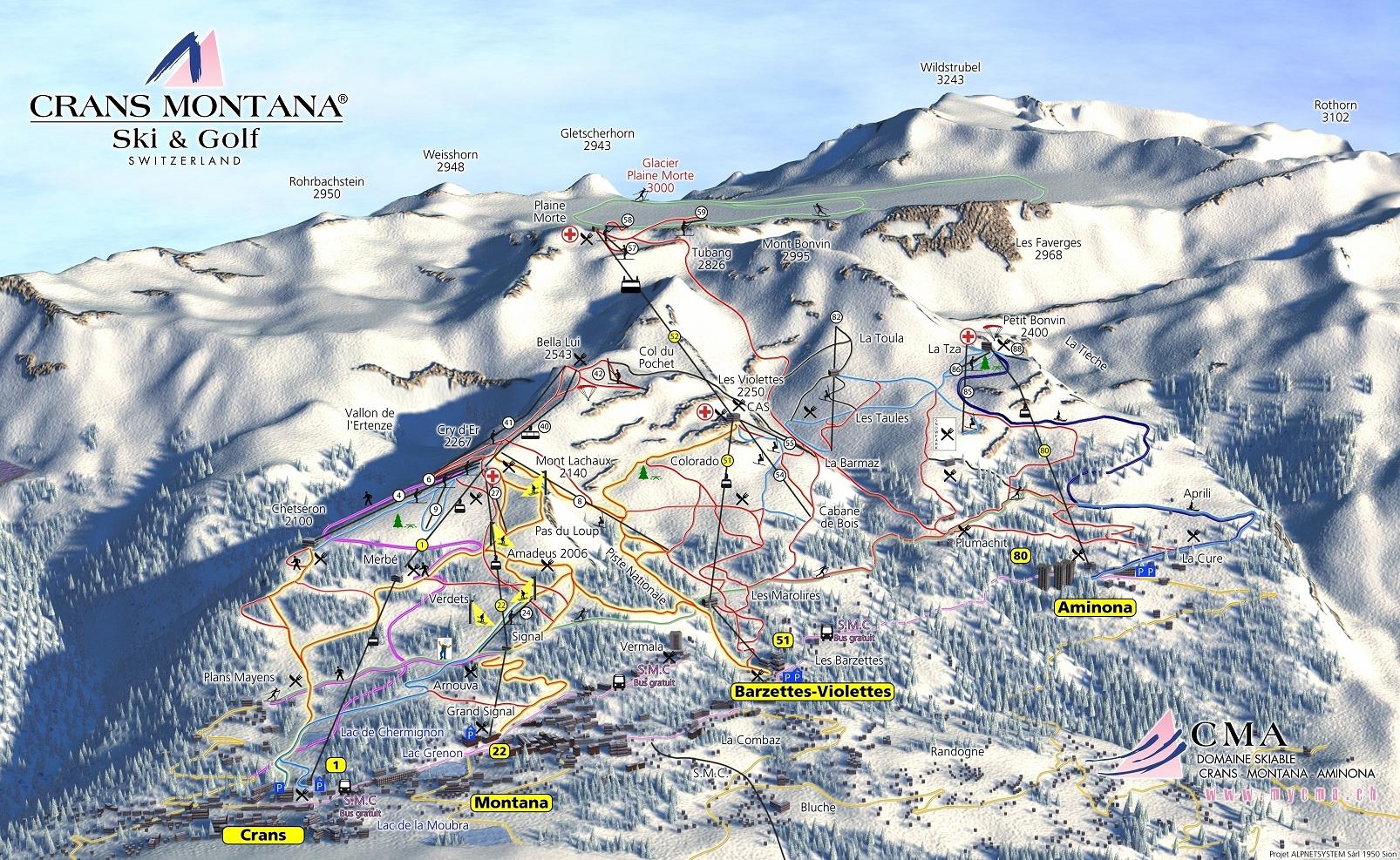 Crans Montana piste map