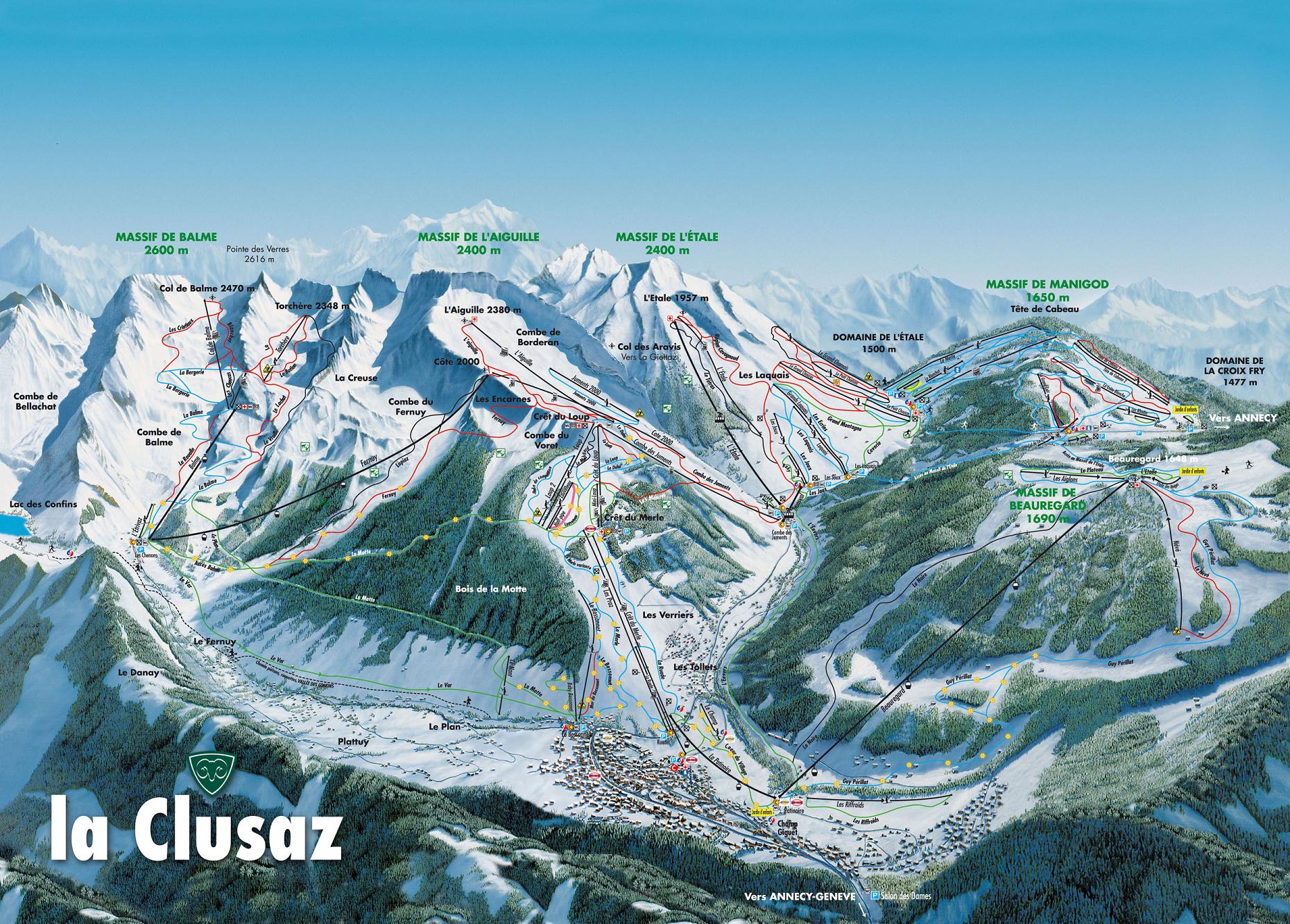 La Clusaz piste map