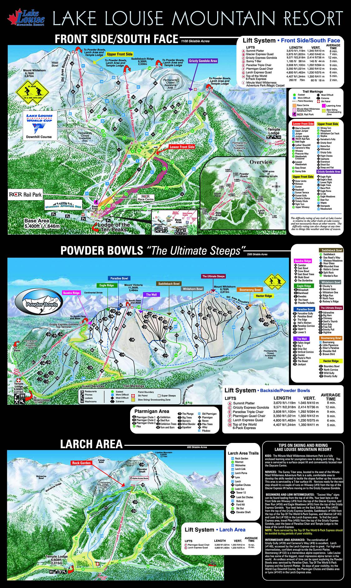 Lake Louise piste map