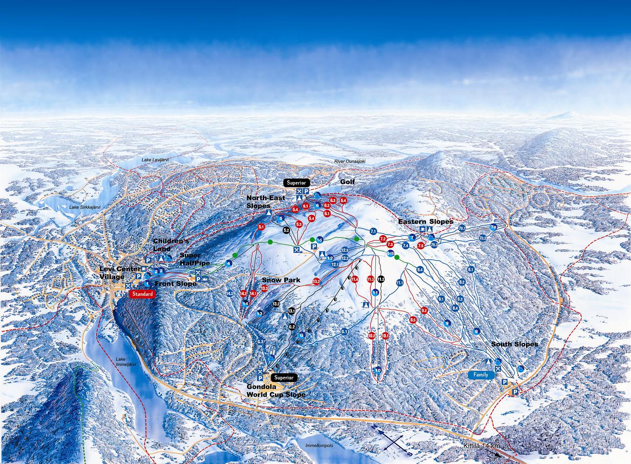 Levi piste map