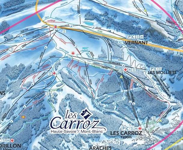 Les Carroz piste map
