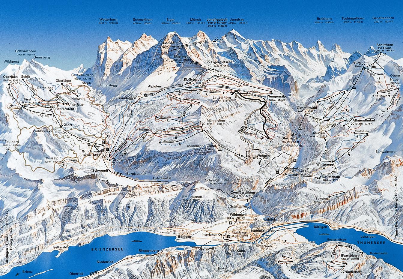 Murren piste map