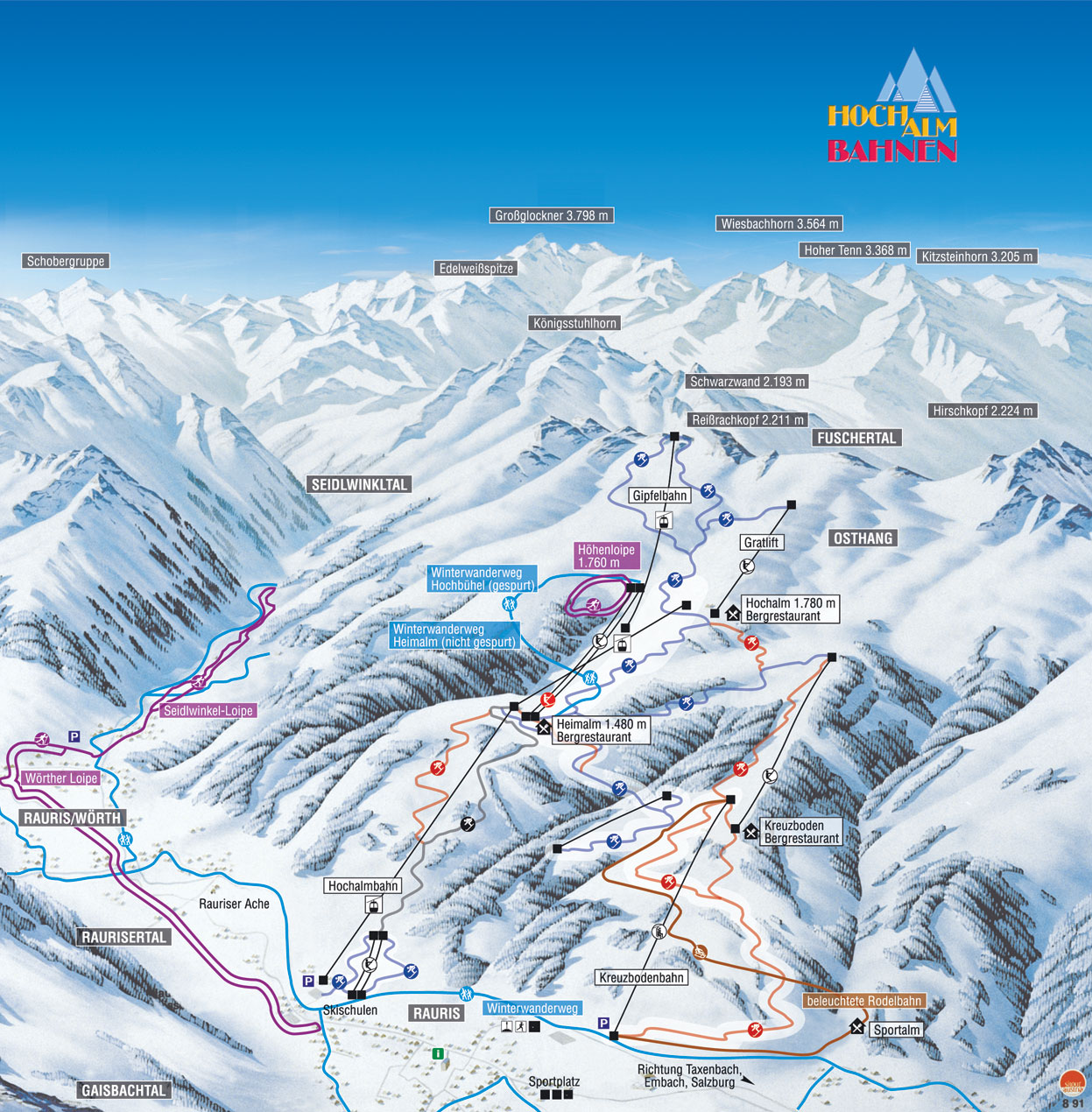 Rauris piste map