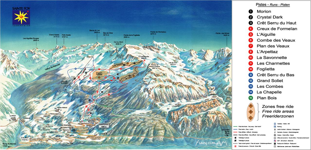 Sainte Foy piste map