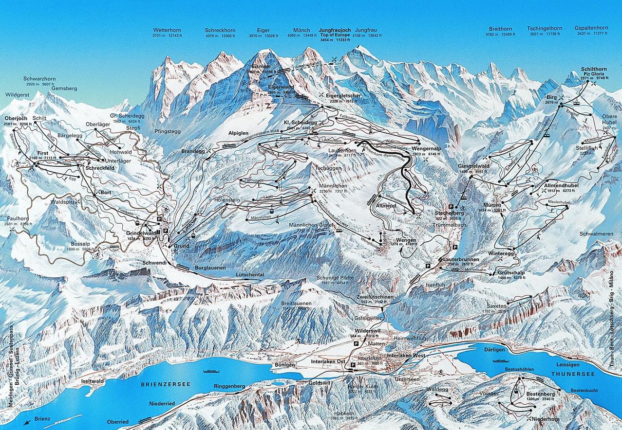 Wengen piste map