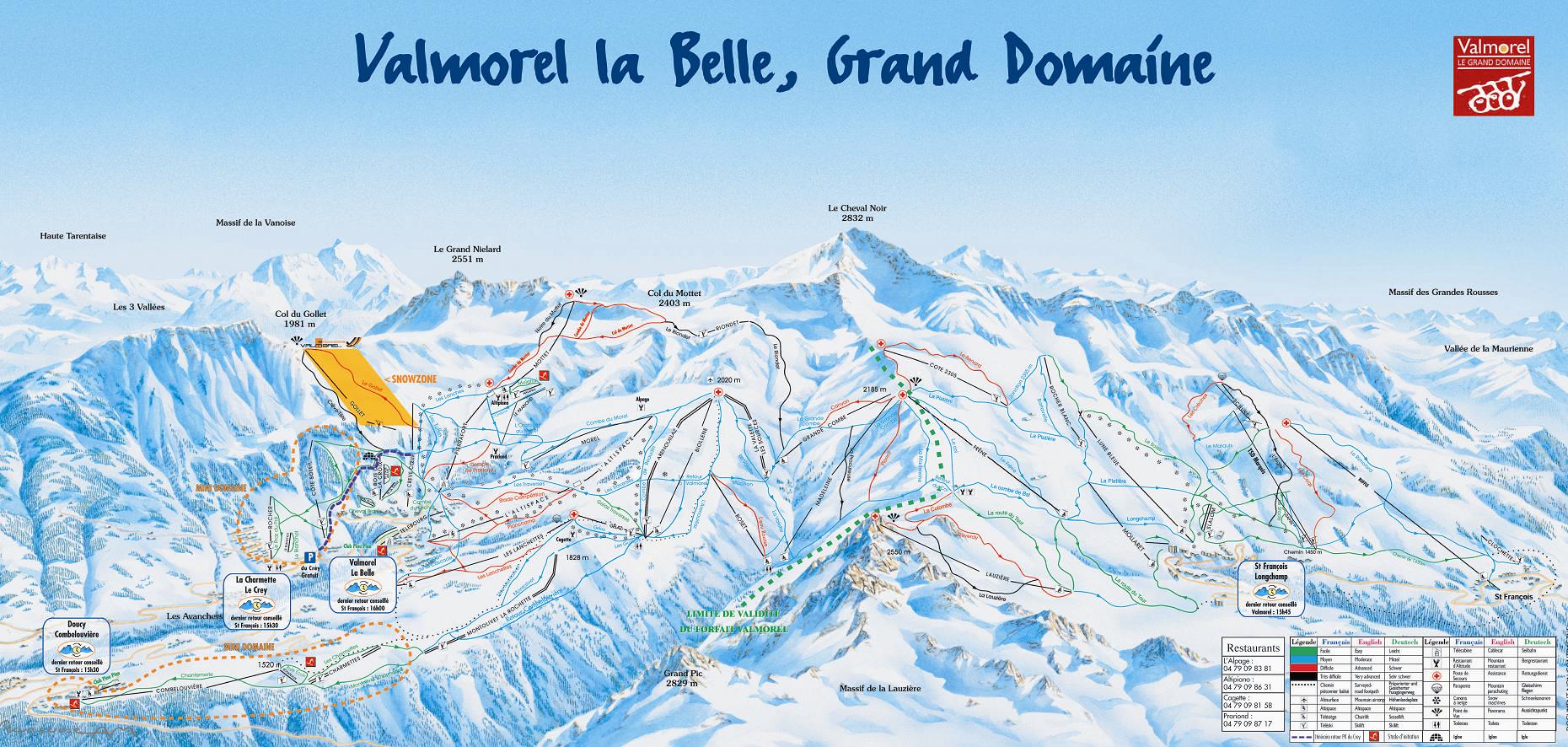 Valmorel piste map