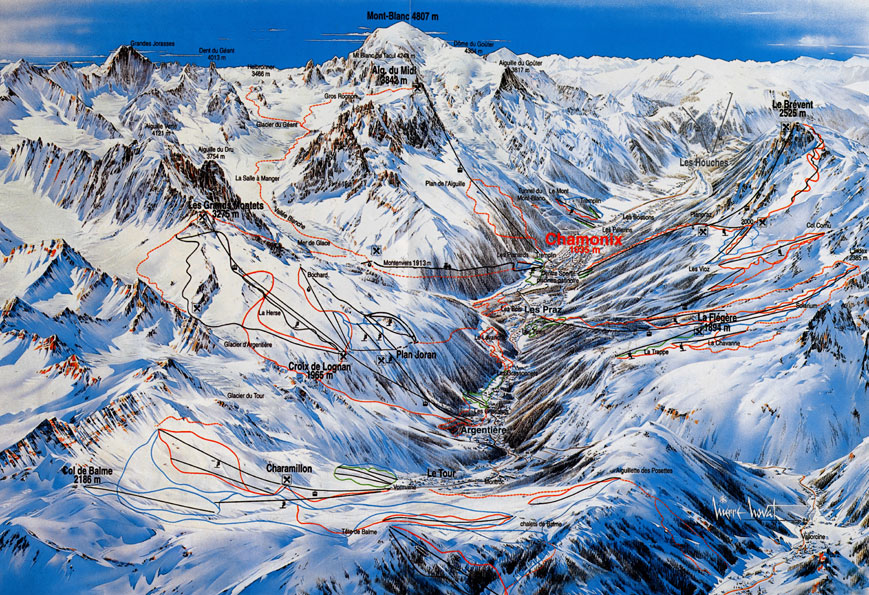 Argentiere piste map