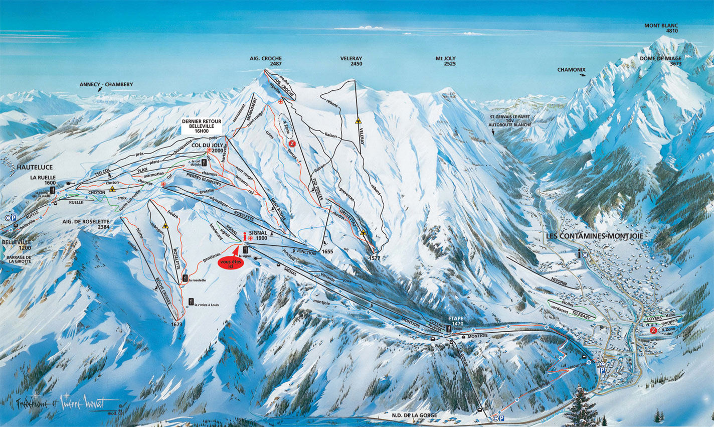 Les Contamines - Montjoie piste map