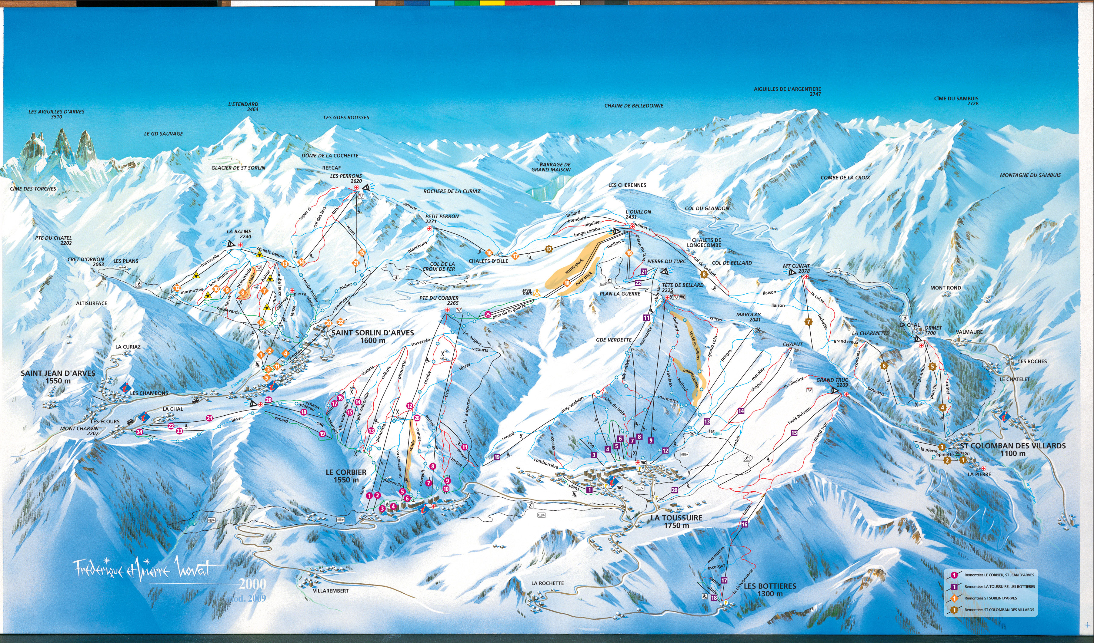 Les Sybelles piste map