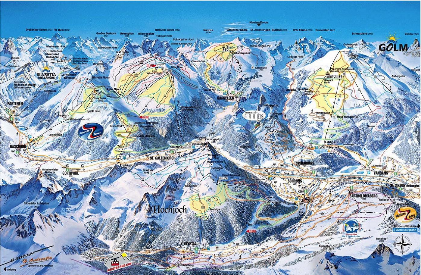 Silvretta Montafon piste map