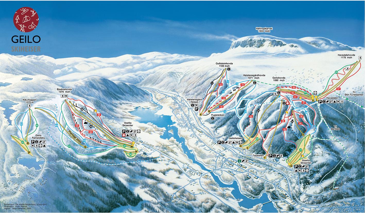 Geilo piste map