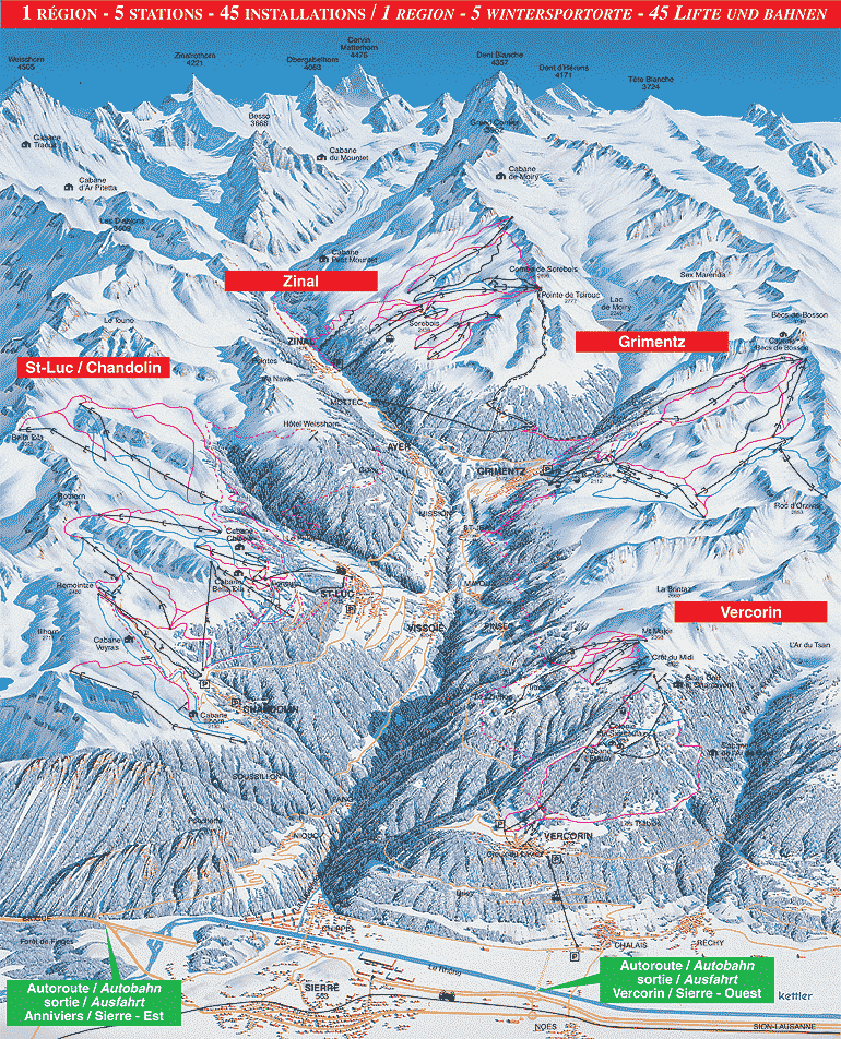 Grimentz piste map