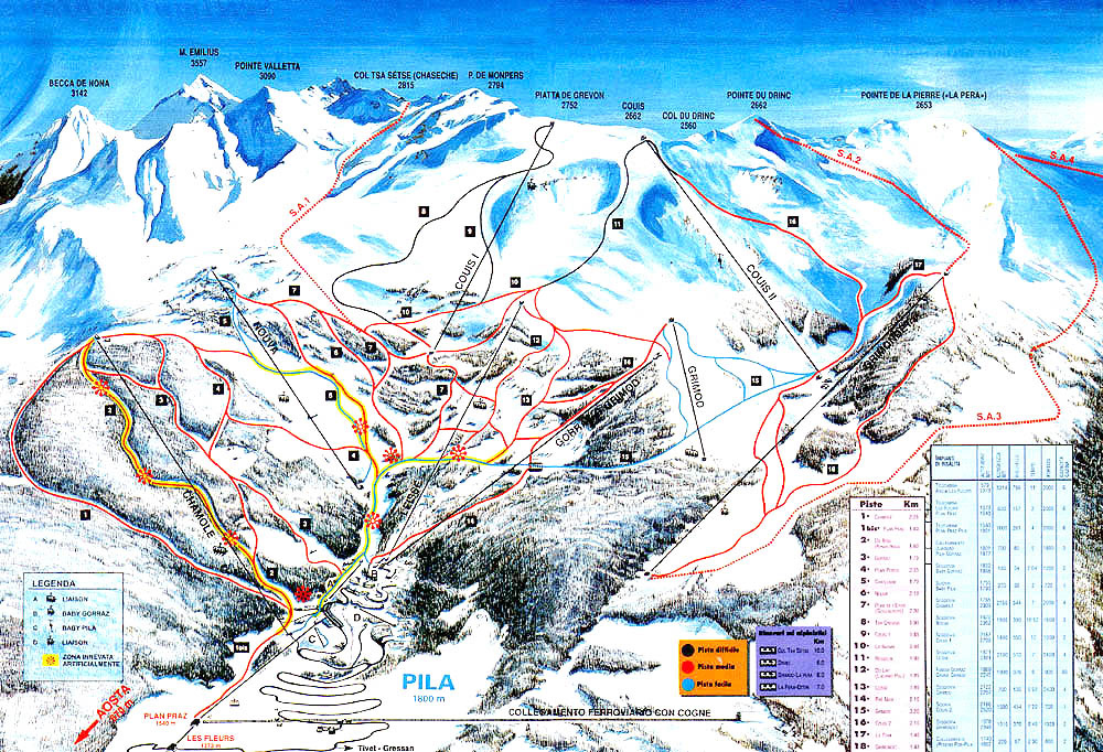 Pila piste map