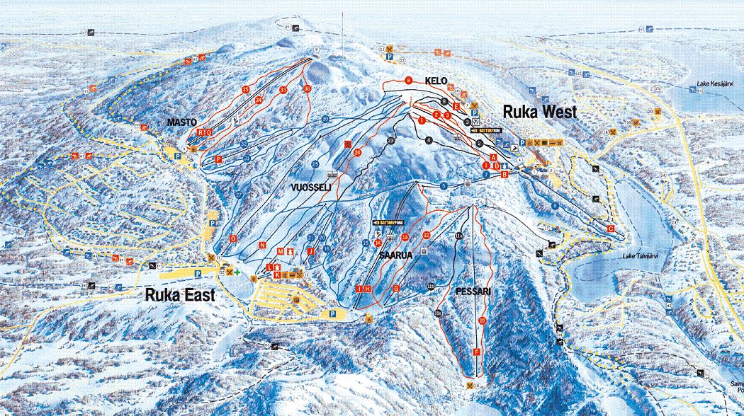 Ruka piste map