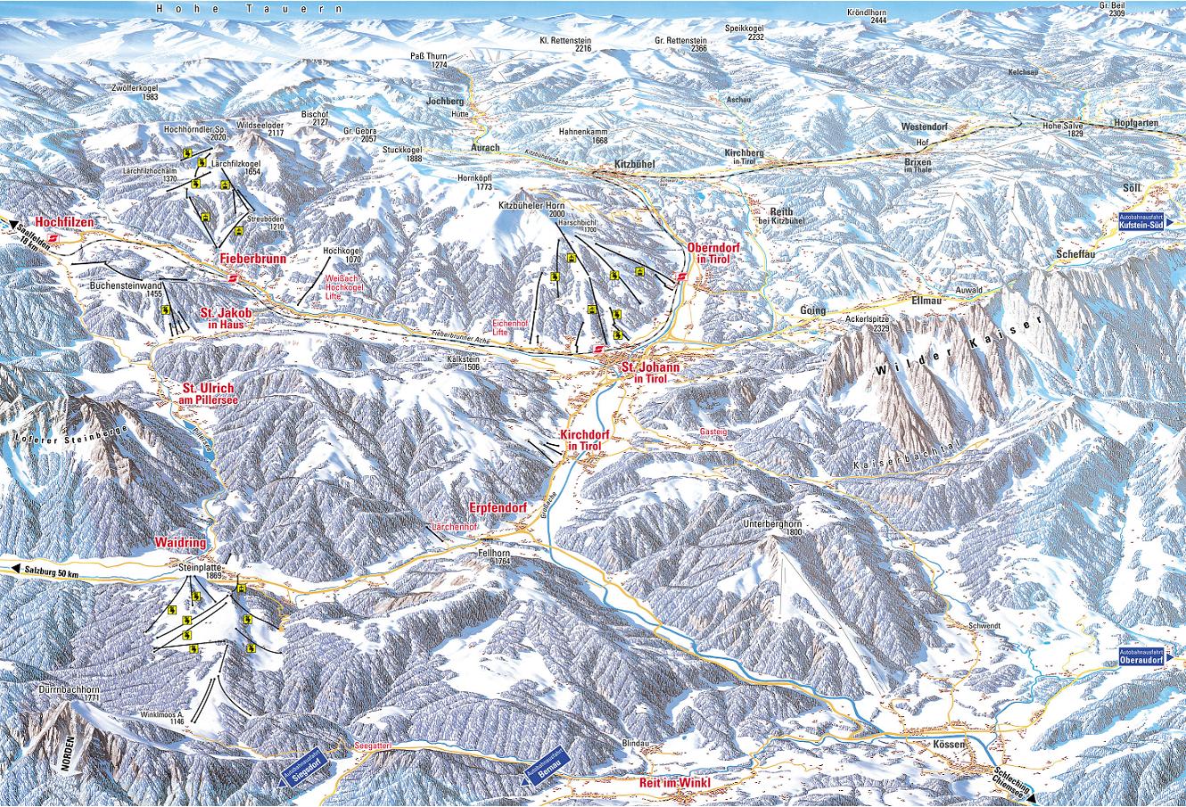 St Johann piste map