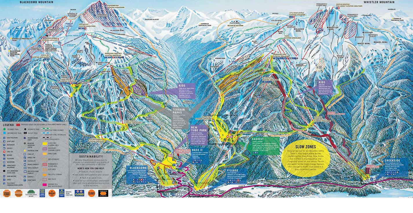 Whistler piste map