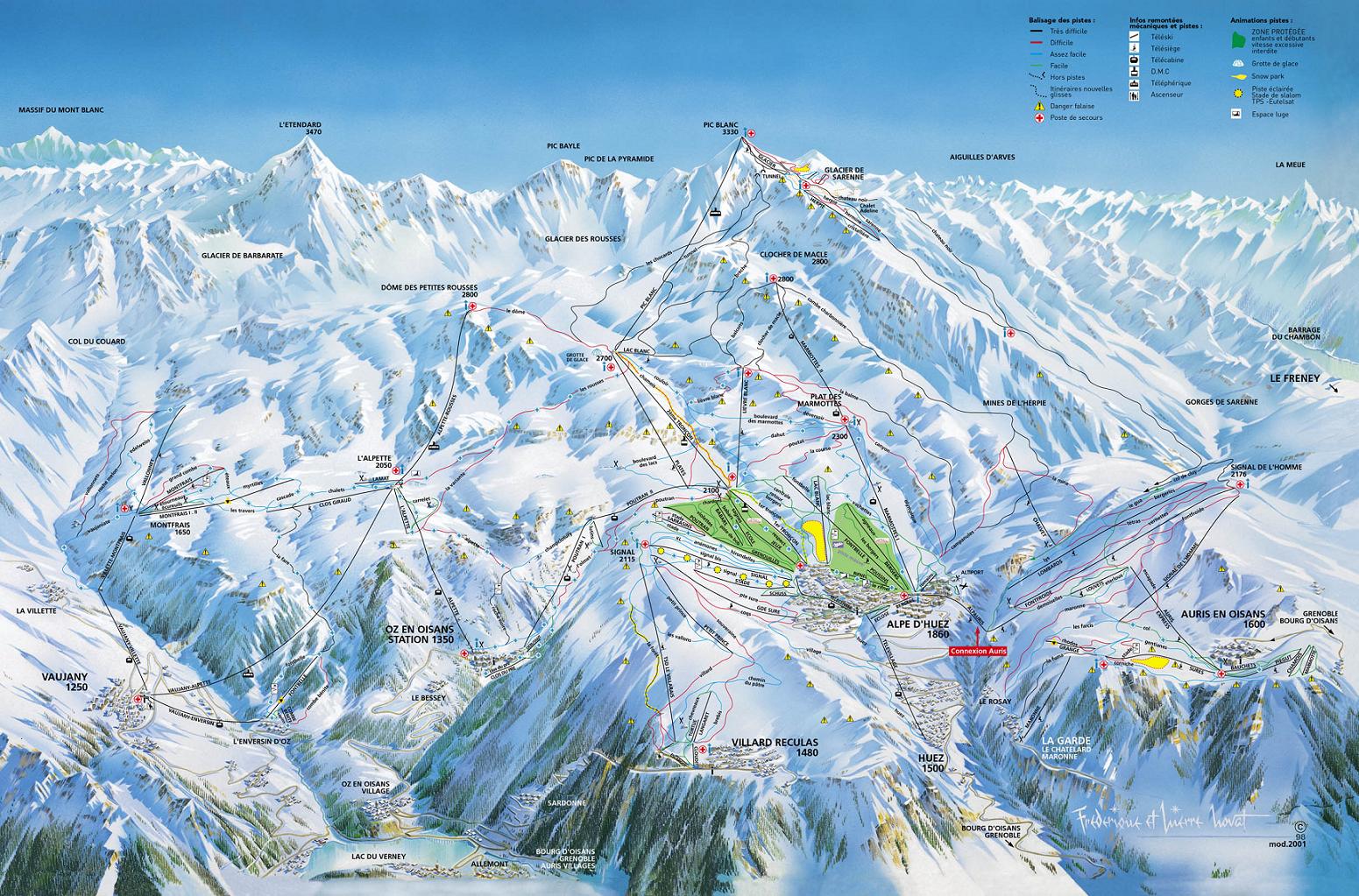 Vaujany piste map