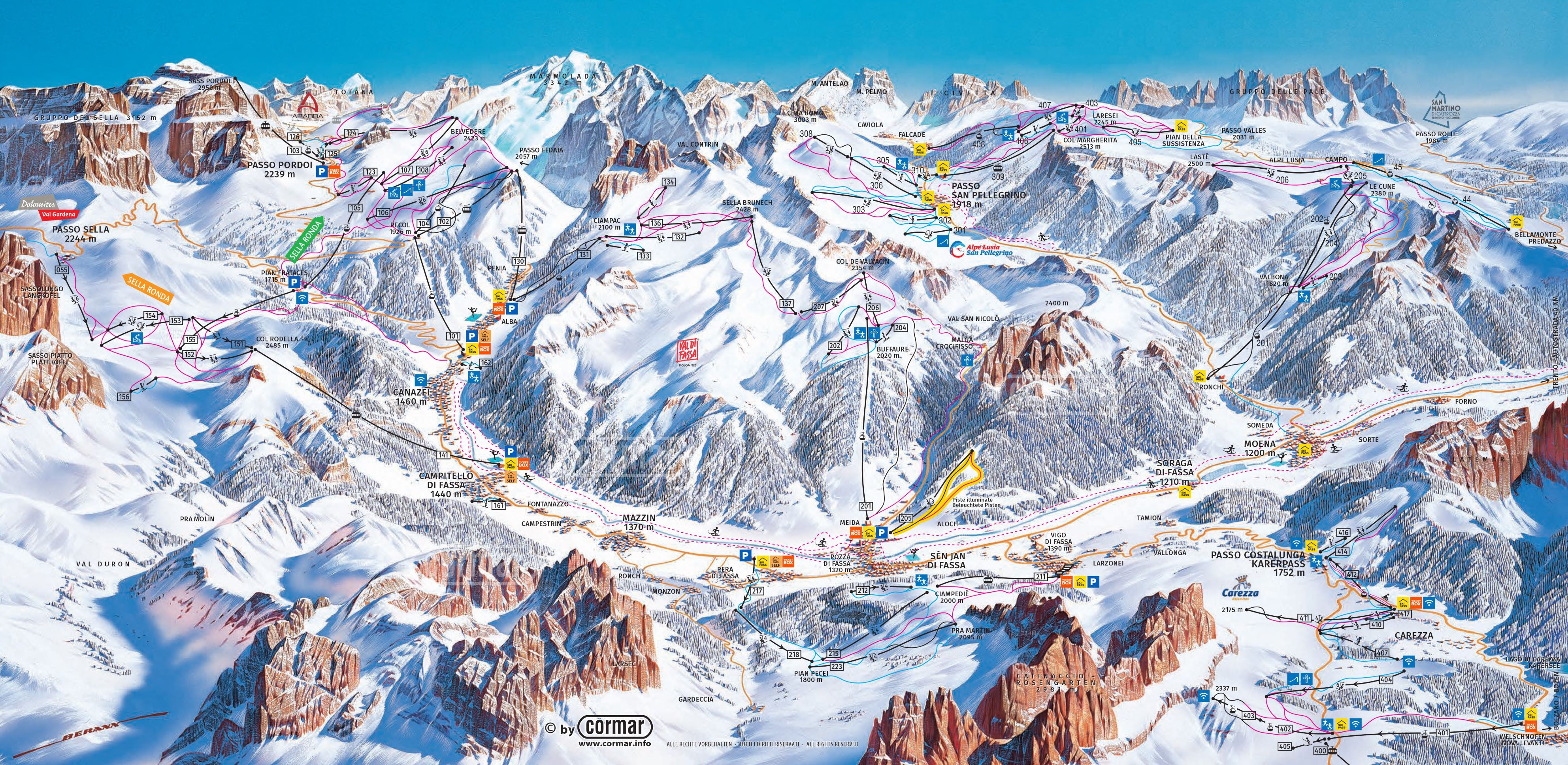 Pozza di Fassa piste map