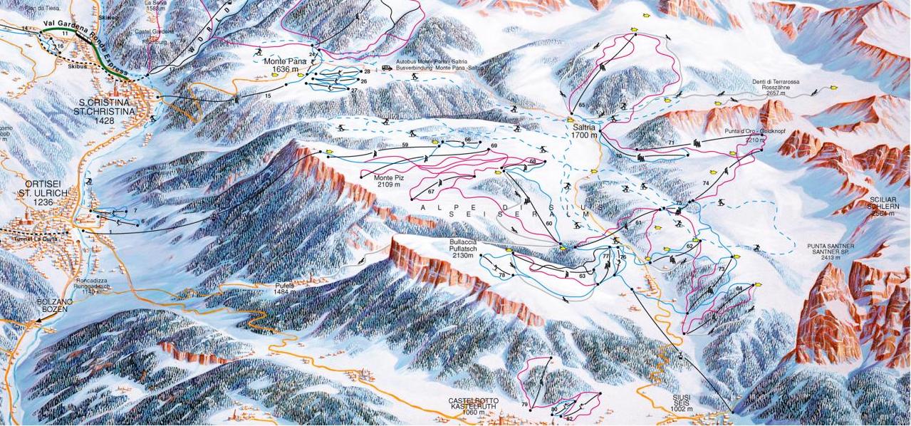 Alpe di Siusi piste map
